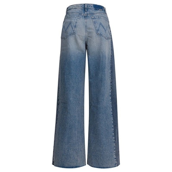 Mother Two-Tone Wide-Leg Jeans With High Waist - NWT